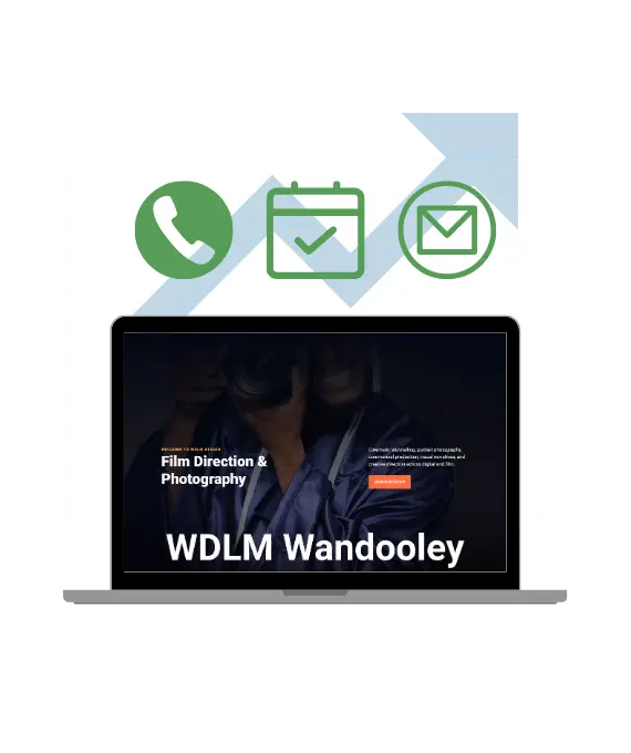 latop showing professional design with icons that represent booking increasing